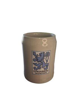 Vintage Lowenbrau Munchen Beer Stein Mug West Germany Stoneware Ceramic